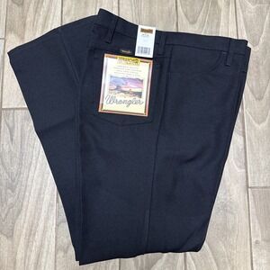 Wrangler Pants Men 44x32 Black Polyester Wrancher Dress Pants‎ Boot Jeans 82BK
